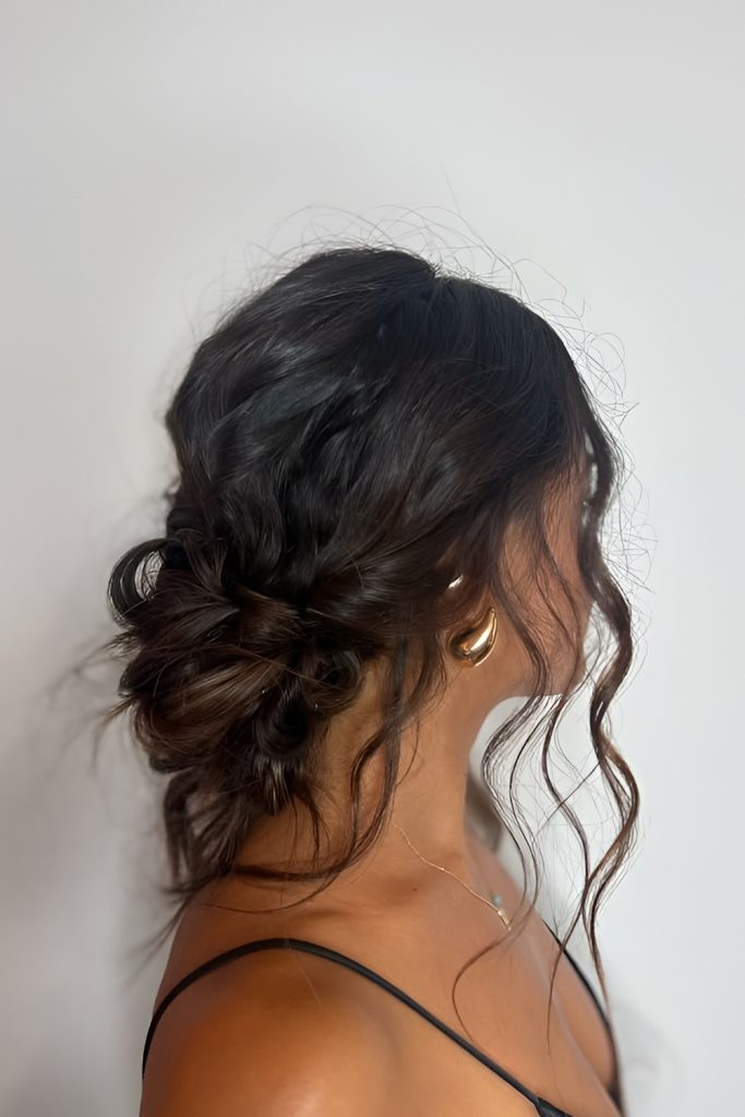 Textured Low Bun with Gold Accessories