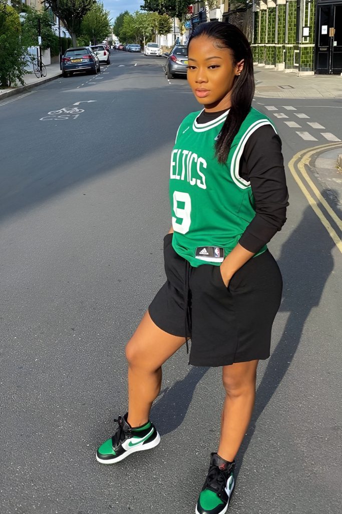 Throwback Sports Jersey with Athletic Shorts for Retro Flair