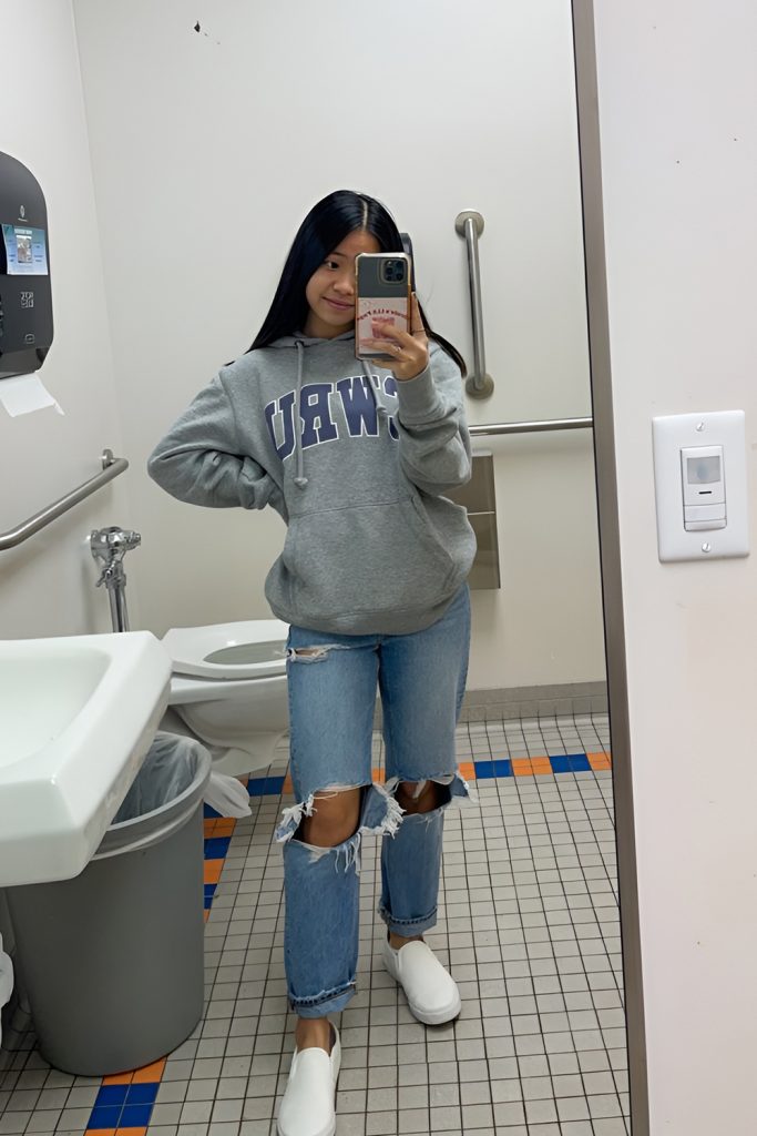 Tie Dye Hoodie and Ripped Jeans for Carefree Vibrations