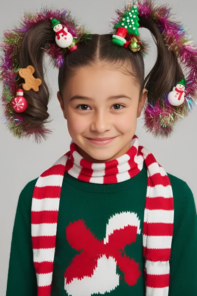 Tinsel Wrapped Ponytail