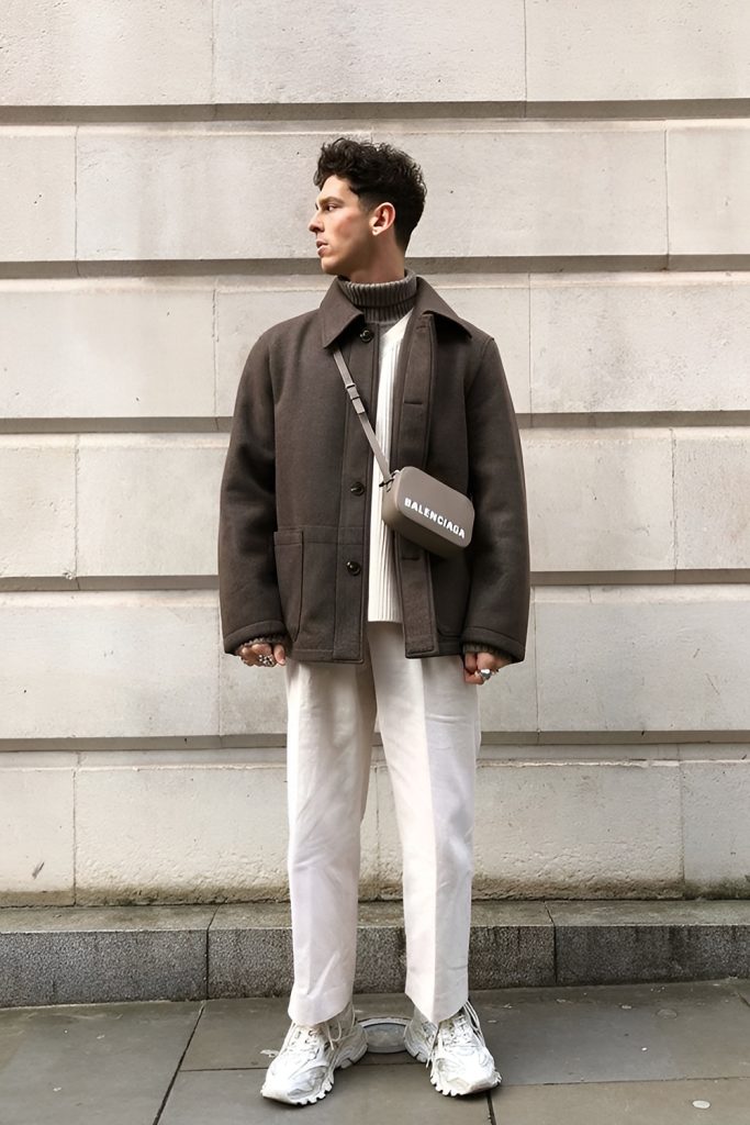 Transition shoes with layered knits and jackets