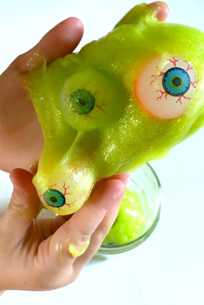 Wiggly Eyeball Slime in Halloween Colors