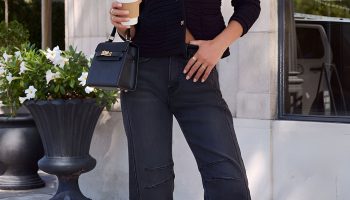 Cropped Cardigan with High Waisted Jeans