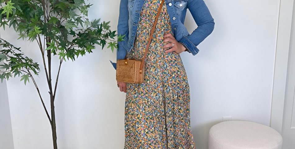 Denim Jacket Over a Floral Sundress