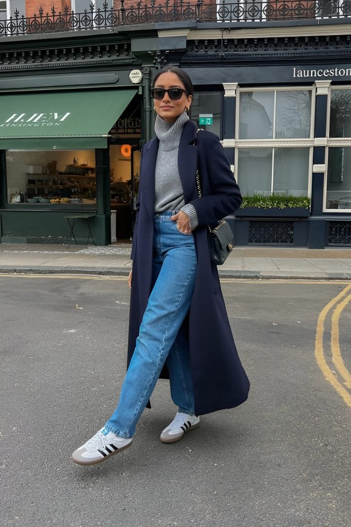 Fall Layers with a Longline Overcoat and Jeans