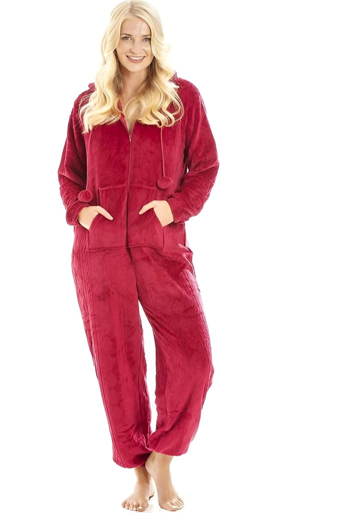 Fleece Onesie with Hood and Pockets