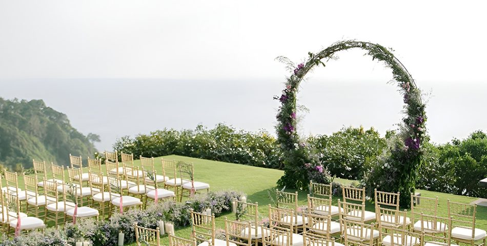 Garden Ceremony Surrounded by Blooming Greenery