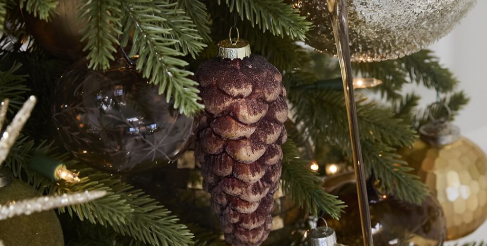 Gilded Pinecone Ornament Dipped in Metallic Finish