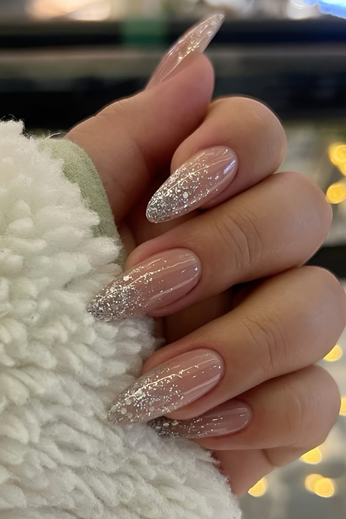 Glitter Gradient Nails That Light Up the Night
