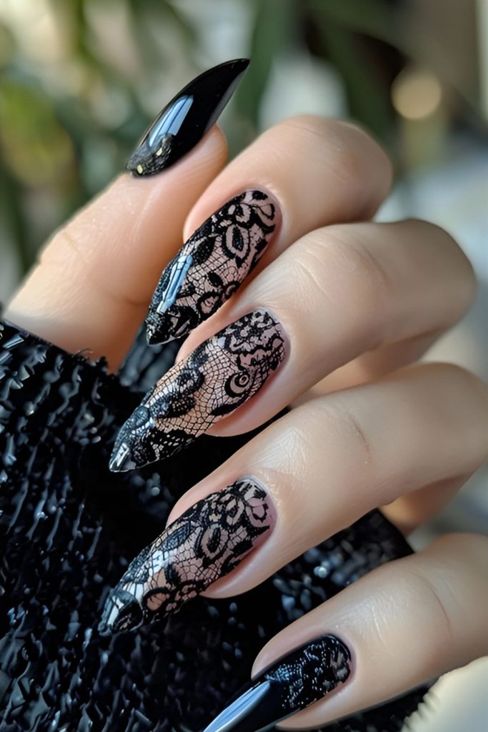 Gothic Witch Lace Nails