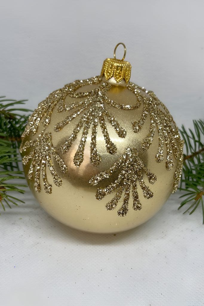 Hand Blown Glass Globe with Gold Leaf Accents