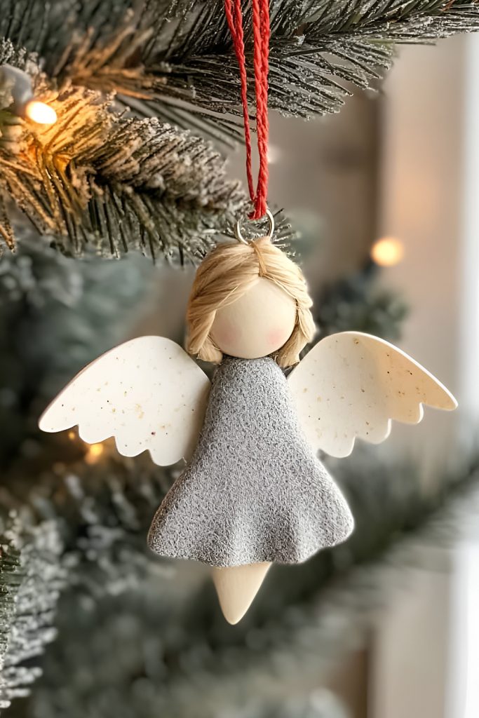 Handcrafted Porcelain Angel with Soft Pastel Details