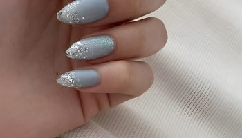 Icy Blue and Silver Nails for a Frosted Finish