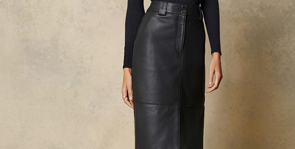 Modern Twist with a Leather Skirt and Turtleneck
