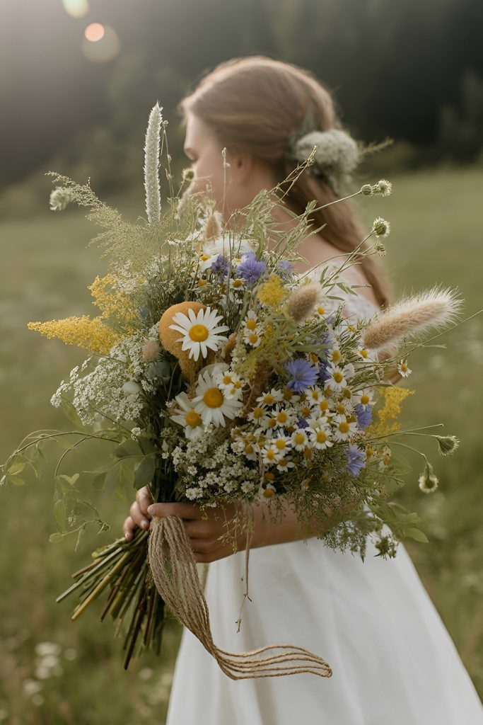 Organic Wild Flower Bouquet with Airy Textures