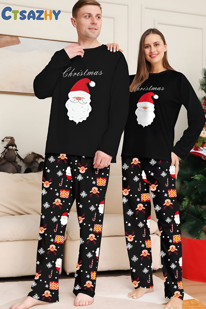 Santa themed top and bottom sets