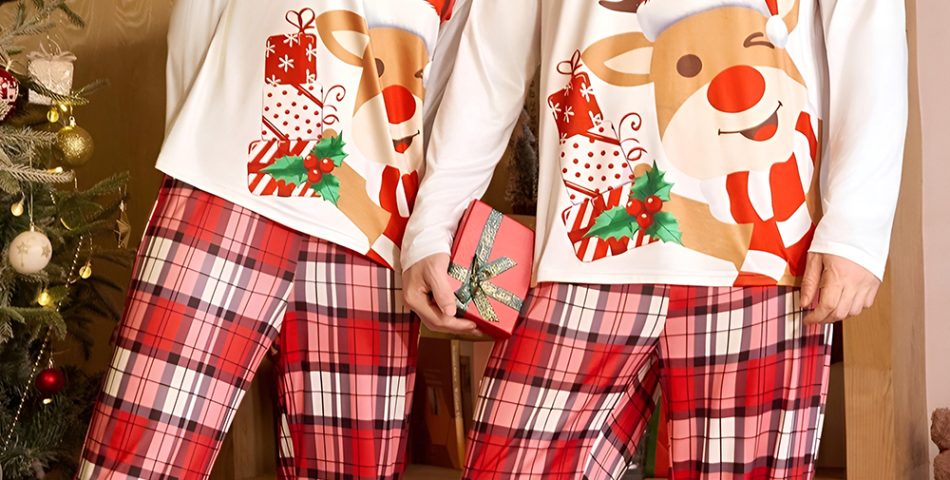 Soft Fleece Pajamas with Reindeer Accents