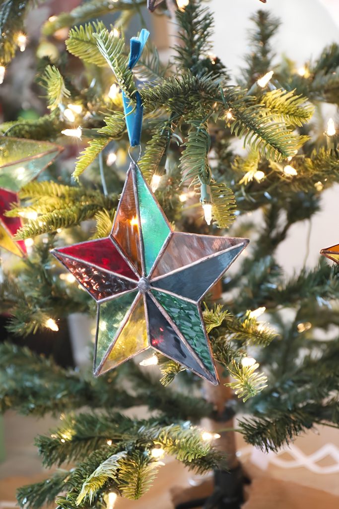 Stained Glass Star with Softly Colored Panels