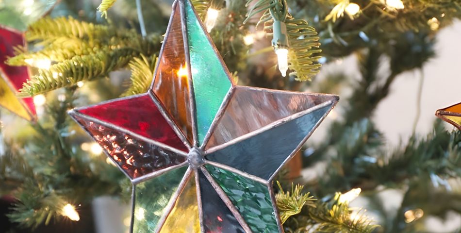 Stained Glass Star with Softly Colored Panels