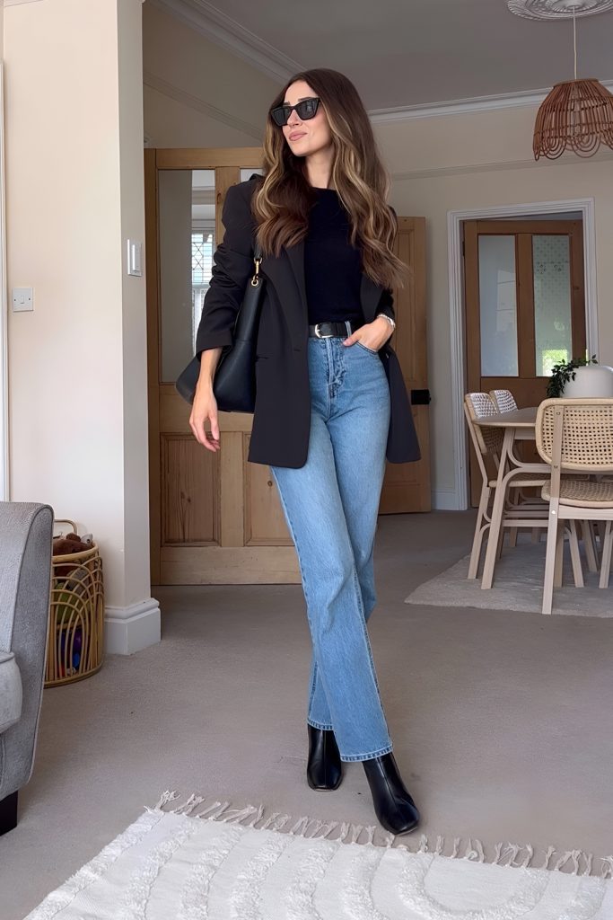 Straight Leg Jeans with a Casual Blazer
