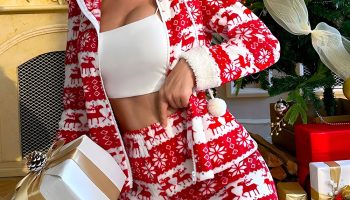 Winter Woodland Animal Print Pajama Set