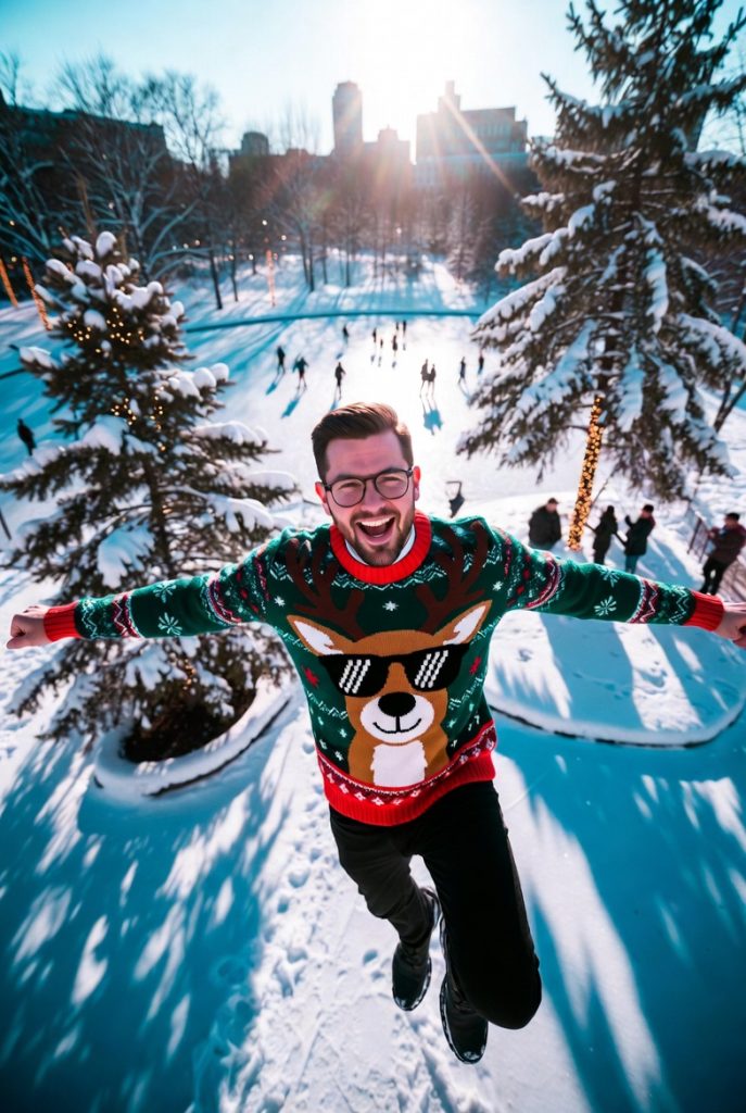 2. The Fun, Playful, Jump for Joy Christmas Sweater Look