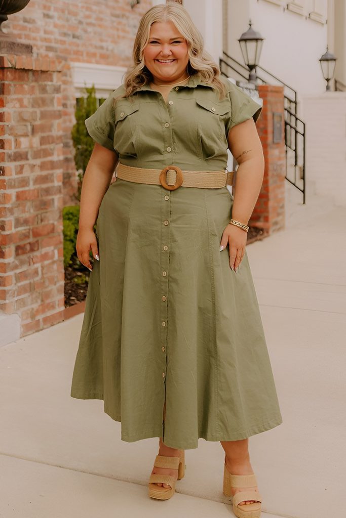 Airy Cotton Shirtdress with Belt Detail
