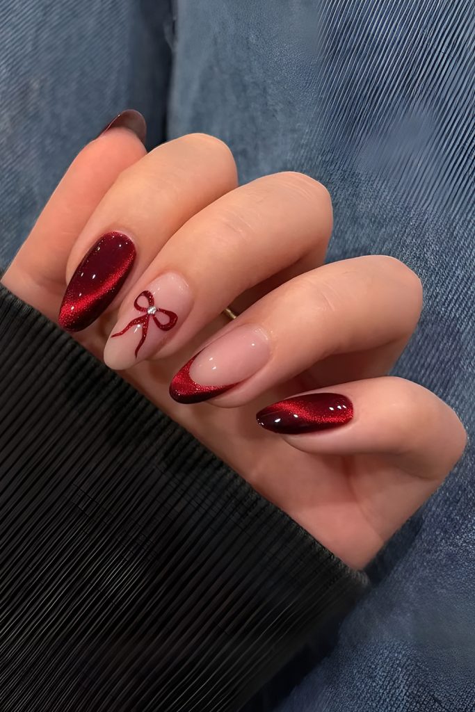 Bold Red Chrome Nails for a Statement Valentine Moment