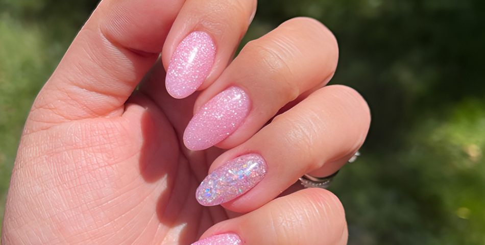 Bubblegum Pink Nails with Iridescent Layers
