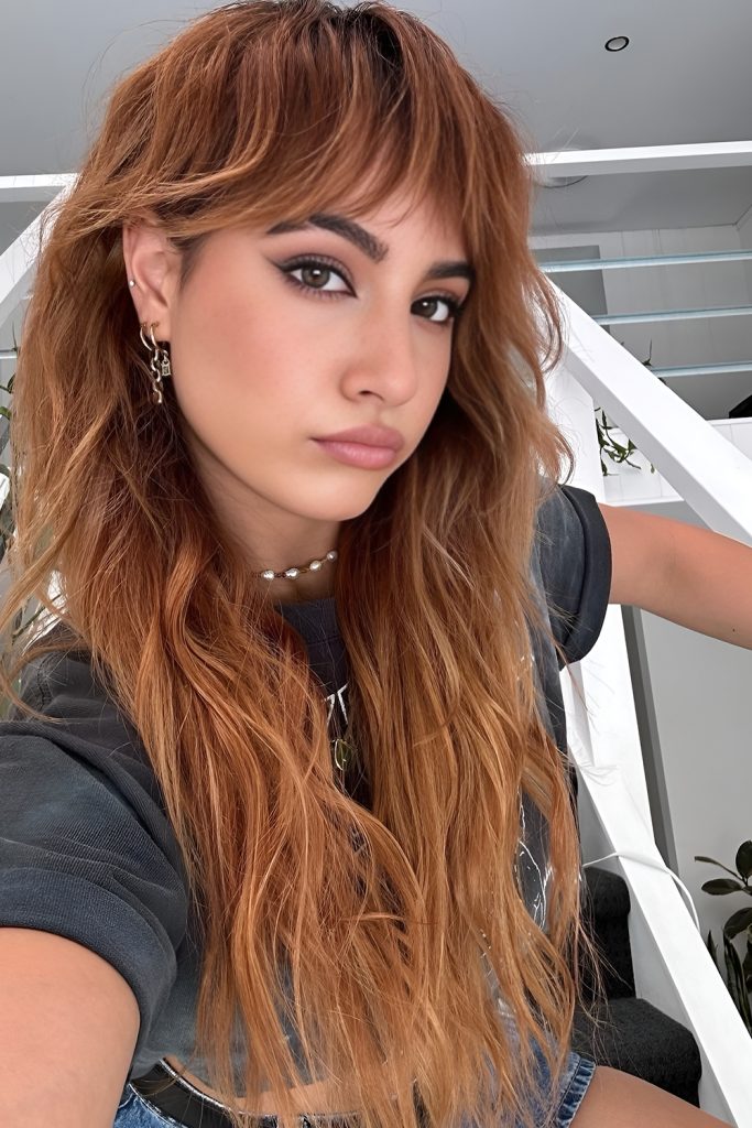 Classic Long Shag with Wispy Bangs
