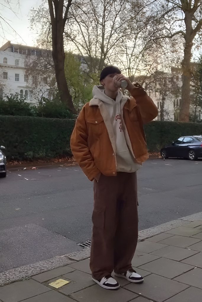 Corduroy Jacket With Crewneck Sweater