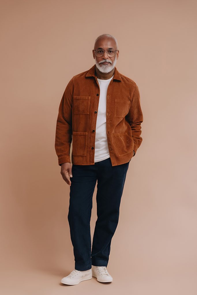 Corduroy Overshirt Layered With a Thermal Base