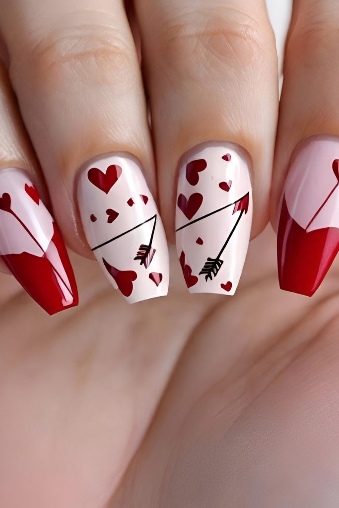 Cupid Inspired Nails with Cupid them