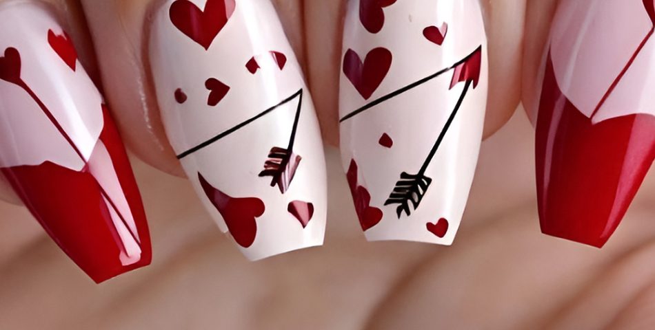 Cupid Inspired Nails with Cupid them