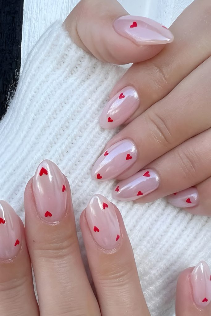 Dainty Micro Heart Nails for Subtle Valentine Energy