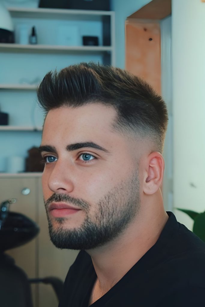 Fade with Short Spiky Crop and Beard Fade
