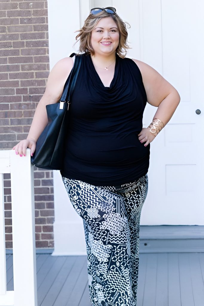 Flowing Palazzo Pants with a Sleeveless Blouse