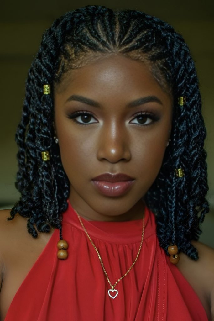 Goddess Braids with Soft Waves