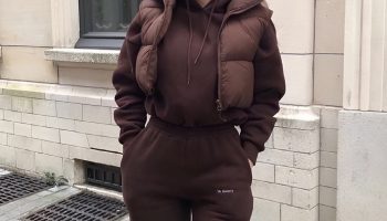 High Collar Puffer Jacket with Athleisure Wear