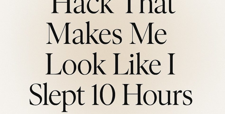 I Found A Hack That Makes Me Look Like I Slept 10 Hours