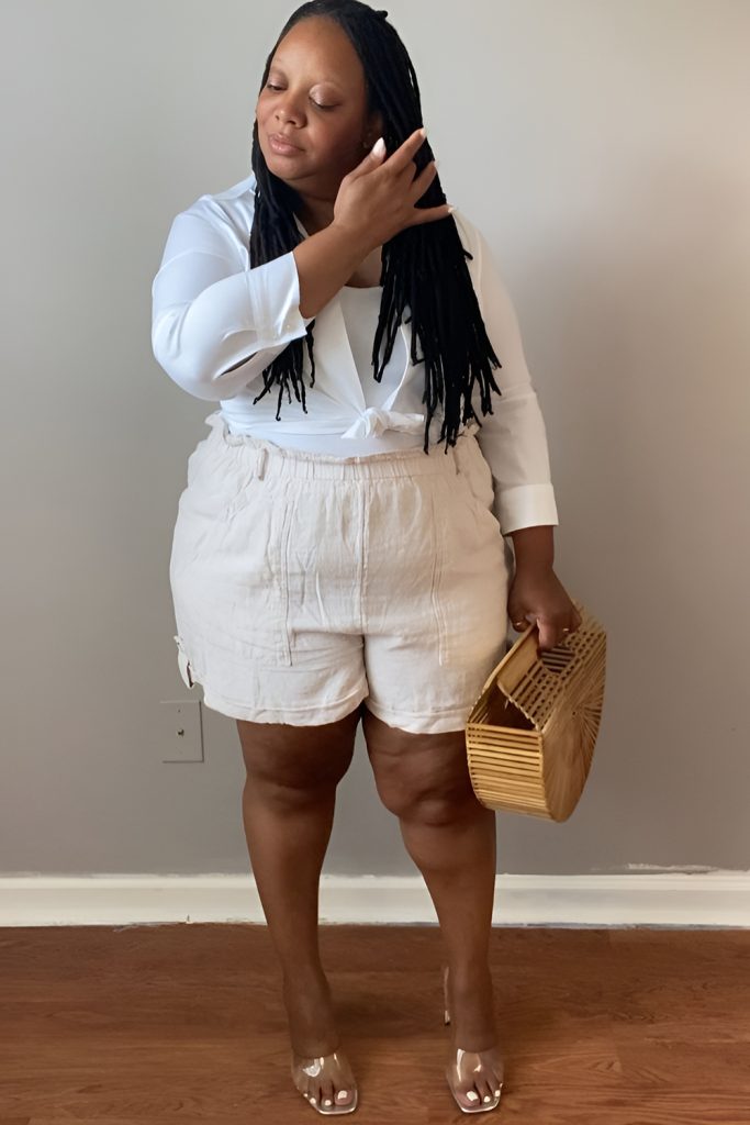 Linen Blend Shorts with a Flowy Tunic