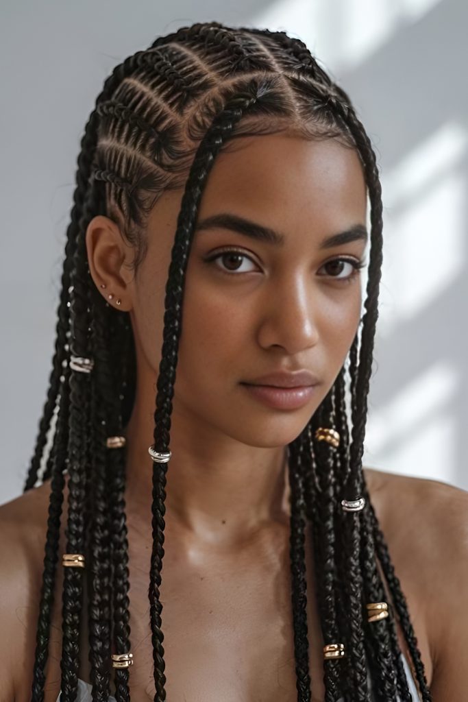 Long Knotless Braids with Elegance
