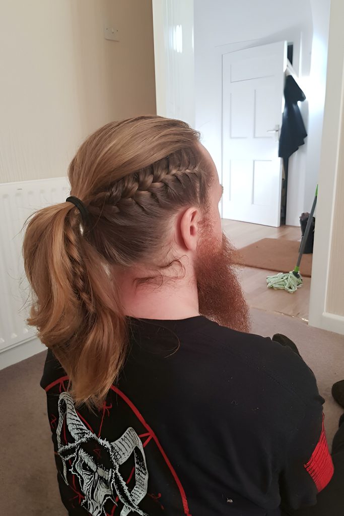 Long Ponytail or Man Bun Look