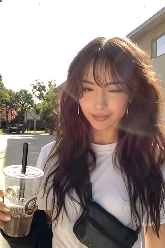 Long Shag with Airy Bangs & Natural Flow
