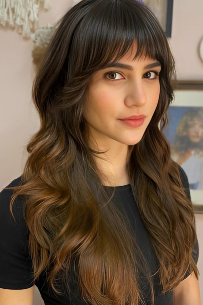 Long Shag with Bangs in Vintage Inspiration