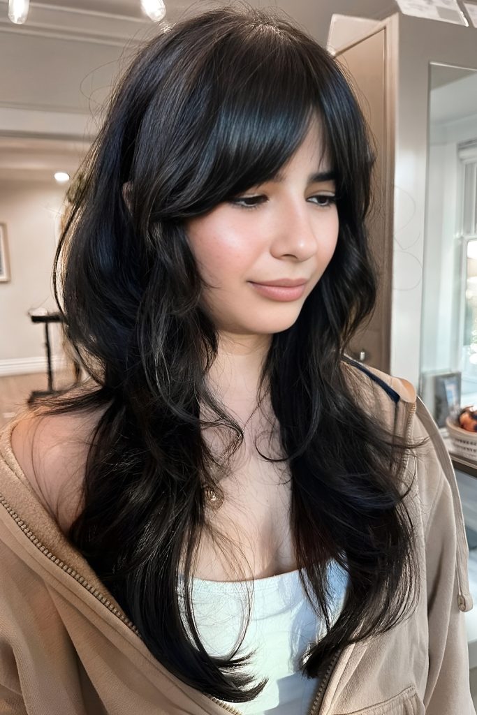 Long Shag with Bottleneck Bangs