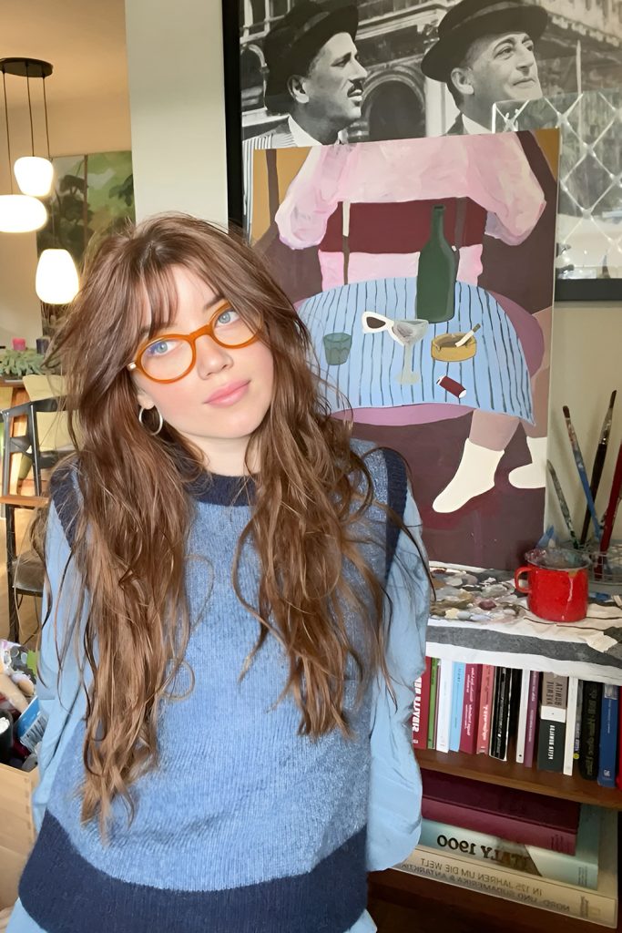 Long Shag with Full Bangs and Rocker Vibes