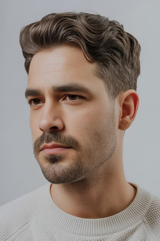 Loose Waves on Top With Short Clipped Sides