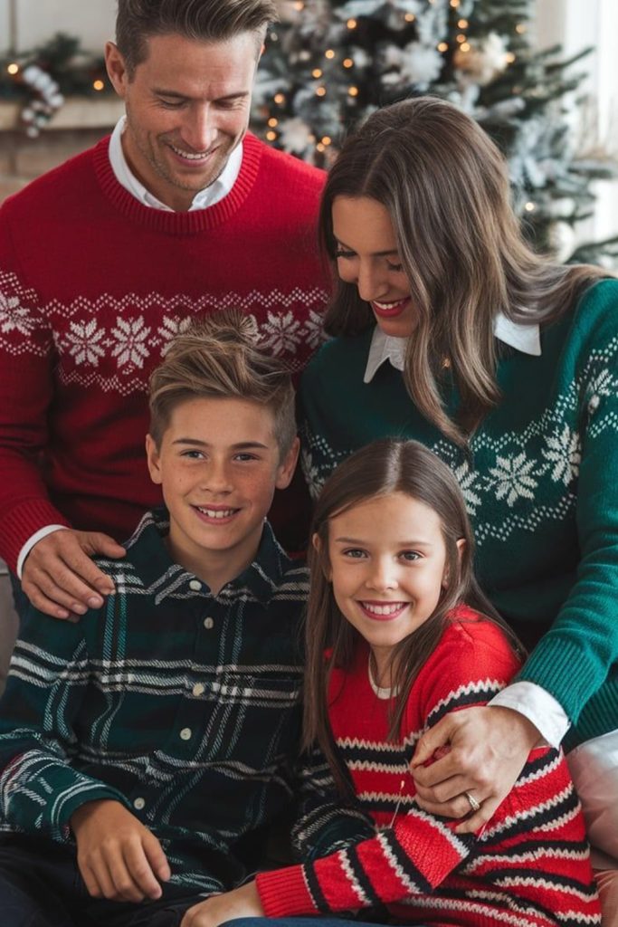 Matching Family Holiday Sweaters for Festive Photos