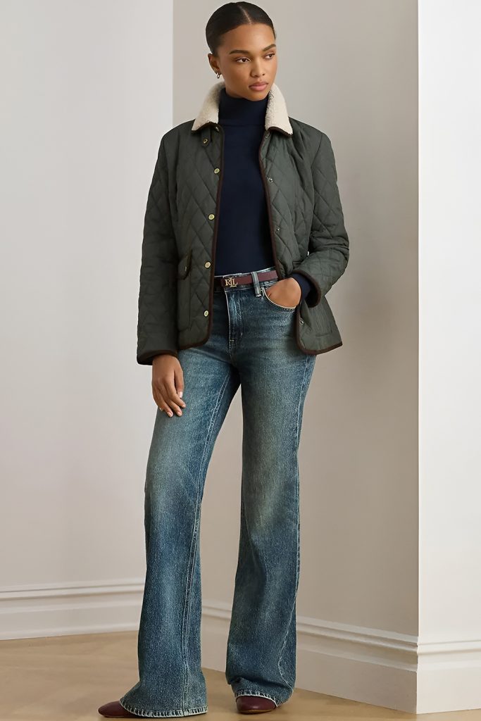 Quilted High Collar Jacket with Casual Basics